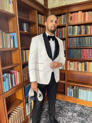 HxKing Beaded Shawl Lapel Tuxedo