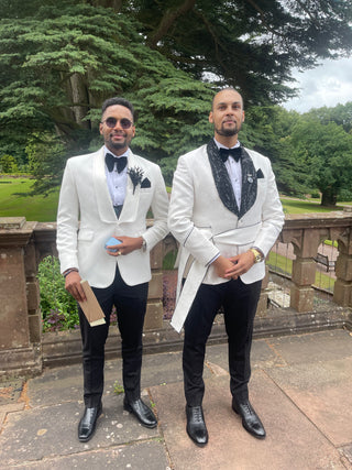 HxKing Beaded Shawl Lapel Tuxedo