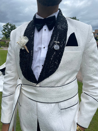 HxKing Beaded Shawl Lapel Tuxedo
