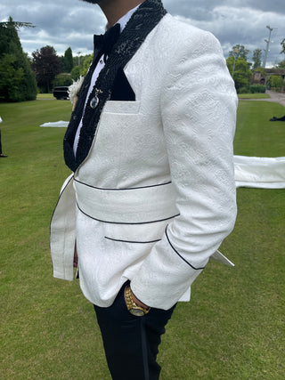 HxKing Beaded Shawl Lapel Tuxedo