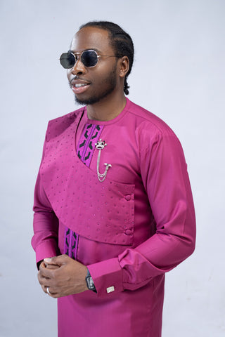 HxKing Cross Flap Kaftan with Stones