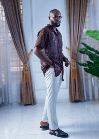 Afroluxe Lace Shirt (Brown)
