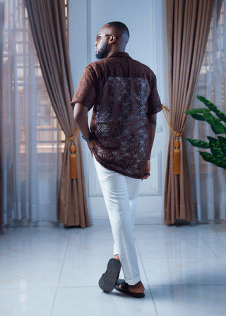 Afroluxe Lace Shirt (Brown)