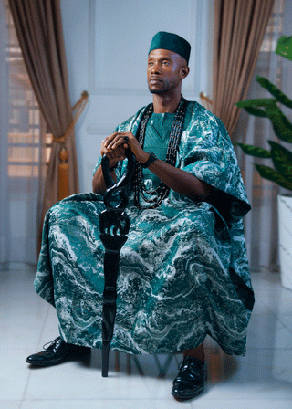 Green with Envy Brocade Agbada