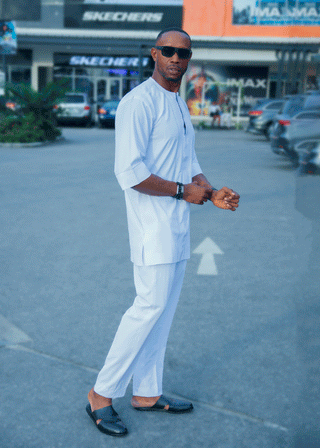 Regal Stitch White Kaftan