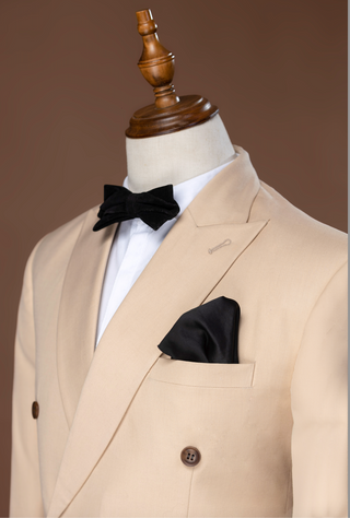 HxKing 2 Piece Beige Suit