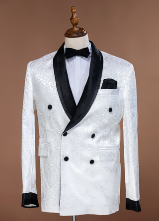 HxKing 2 Piece Jacquard Tuxedo
