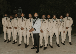HxKing 2 Piece Jacquard Tuxedo