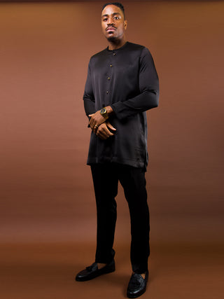 HxK Long Sleeve Kaftan in Black