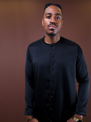 HxK Long Sleeve Kaftan in Black