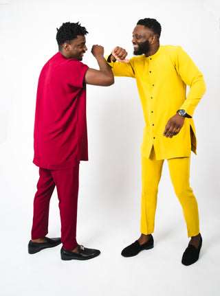HxK Long Sleeve Kaftan in Yellow