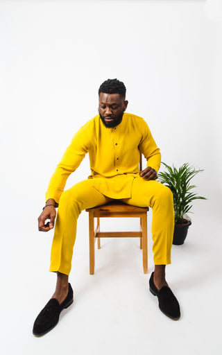 HxK Long Sleeve Kaftan in Yellow