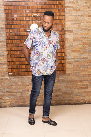 Mens Vintage Floral Print Shirt